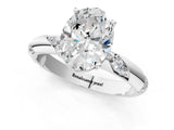 White gold Oval Cut Solitaire Diamond Engagement Ring with Twisted Pave Band and Four-Prong Setting_8