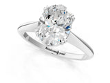 White gold Oval Cut Solitaire Diamond Ring with Six-Prong Setting and Classic Band_115