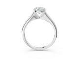 White gold Oval Cut Solitaire Diamond Ring with Six-Prong Setting and Classic Band_25