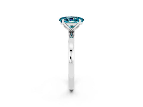 White gold Oval Cut Solitaire Diamond Ring with Thin Band and Four-Prong Setting_2