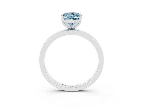 White gold Oval Cut Solitaire Diamond Ring with Thin Band and Four-Prong Setting_3