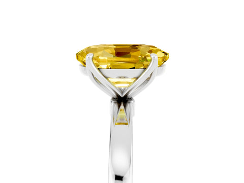White gold Oval Cut Solitaire Diamond Ring with Thin Band and Four-Prong Setting_5