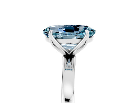 White gold Oval Cut Solitaire Diamond Ring with Thin Band and Four-Prong Setting_5