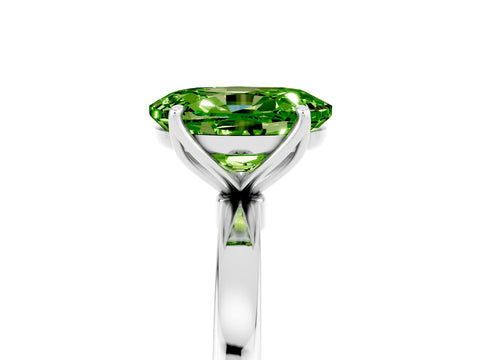 White gold Oval Cut Solitaire Diamond Ring with Thin Band and Four-Prong Setting_5