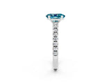 White gold Oval Cut Solitaire Diamond with Pavé Band and Four-Prong Setting_2