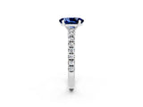 White gold Oval Cut Solitaire Diamond with Pavé Band and Four-Prong Setting_2