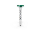 White gold Oval Cut Solitaire Diamond with Pavé Band and Four-Prong Setting_2
