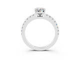 White gold Oval Cut Solitaire Diamond with Pavé Band and Four-Prong Setting_3
