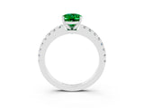White gold Oval Cut Solitaire Diamond with Pavé Band and Four-Prong Setting_3