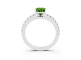 White gold Oval Cut Solitaire Diamond with Pavé Band and Four-Prong Setting_3
