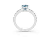 White gold Oval Cut Solitaire Diamond with Pavé Band and Four-Prong Setting_3