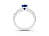 White gold Oval Cut Solitaire Diamond with Pavé Band and Four-Prong Setting_3