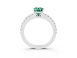 White gold Oval Cut Solitaire Diamond with Pavé Band and Four-Prong Setting_3