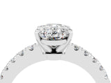 White gold Oval Cut Solitaire Diamond with Pavé Band and Four-Prong Setting_4