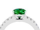 White gold Oval Cut Solitaire Diamond with Pavé Band and Four-Prong Setting_4