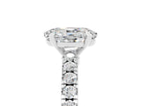 White gold Oval Cut Solitaire Diamond with Pavé Band and Four-Prong Setting_5