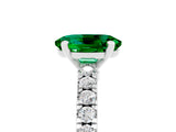 White gold Oval Cut Solitaire Diamond with Pavé Band and Four-Prong Setting_5