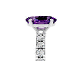 White gold Oval Cut Solitaire Diamond with Pavé Band and Four-Prong Setting_5