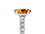 White gold Oval Cut Solitaire Diamond with Pavé Band and Four-Prong Setting_5