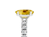 White gold Oval Cut Solitaire Diamond with Pavé Band and Four-Prong Setting_5
