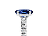 White gold Oval Cut Solitaire Diamond with Pavé Band and Four-Prong Setting_5