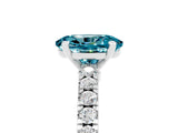 White gold Oval Cut Solitaire Diamond with Pavé Band and Four-Prong Setting_5
