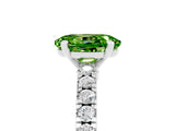 White gold Oval Cut Solitaire Diamond with Pavé Band and Four-Prong Setting_5