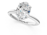 Silver 1.50 Carat F VS1 Oval Cut Solitaire Engagement Ring with Four-Prong Setting and Classic Band