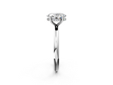 Silver 1.50 Carat F VS1 Oval Cut Solitaire Engagement Ring with Four-Prong Setting and Classic Band