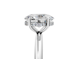Silver 1.50 Carat F VS1 Oval Cut Solitaire Engagement Ring with Four-Prong Setting and Classic Band