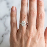 White gold Oval Cut Solitaire Engagement Ring with Four-Prong Setting and Classic Band_70