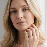 Silver 1.50 Carat F VS1 Oval Cut Solitaire Engagement Ring with Four-Prong Setting and Classic Band