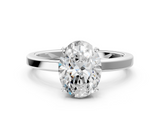 White gold Oval Cut Solitaire Engagement Ring with Four-Prong Setting on a Classic Band_57