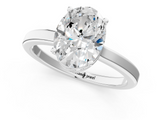 White gold Oval Cut Solitaire Engagement Ring with Four-Prong Setting on a Classic Band_58