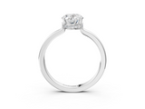 White gold Oval Cut Solitaire Engagement Ring with Four-Prong Setting on a Classic Band_60