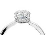 White gold Oval Cut Solitaire Engagement Ring with Four-Prong Setting on a Classic Band_61