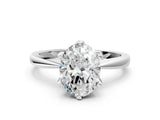 White gold Oval Cut Solitaire Engagement Ring with Six-Prong Setting and Tapered Band_80