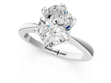 White gold Oval Cut Solitaire Engagement Ring with Six-Prong Setting and Tapered Band_83