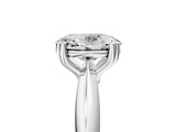 White gold Oval Cut Solitaire Engagement Ring with Tapered Band and Four-Prong Setting 2