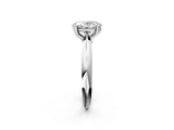 White gold Oval Cut Solitaire Engagement Ring with Tapered Band and Four-Prong Setting 5