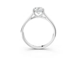 White gold Oval Cut Solitaire Engagement Ring with Tapered Band and Four-Prong Setting_18