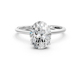 White gold Oval Cut Solitaire Engagement Ring with Thin Band and Four-Prong Setting_3