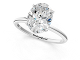 White gold Oval Cut Solitaire Engagement Ring with Thin Band and Four-Prong Setting_4