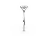 White gold Oval Cut Solitaire Engagement Ring with Thin Band and Four-Prong Setting_5