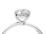 White gold Oval Cut Solitaire Engagement Ring with Thin Band and Four-Prong Setting_7