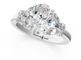 White gold Oval Cut Solitaire Floral Diamond Ring with Four-Prong Setting_38