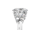 White gold Oval Cut Solitaire Floral Diamond Ring with Four-Prong Setting_42