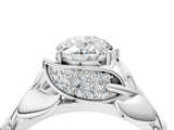 White gold Oval Cut Solitaire Leaf-Inspired Engagement Ring with Prong Setting_11