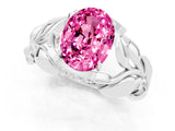 White gold Oval Cut Solitaire Leaf-Inspired Engagement Ring with Prong Setting_1