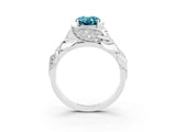 White gold Oval Cut Solitaire Leaf-Inspired Engagement Ring with Prong Setting_3